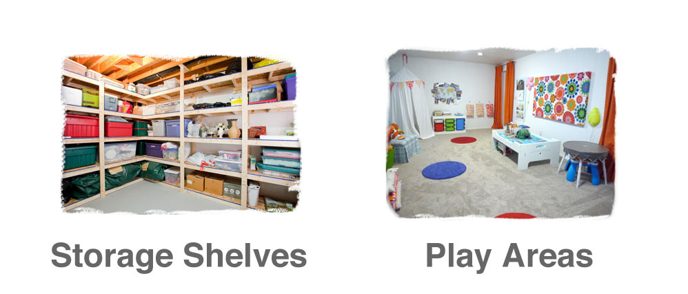 Shelves and Play Areas